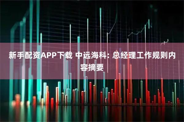 新手配资APP下载 中远海科: 总经理工作规则内容摘要